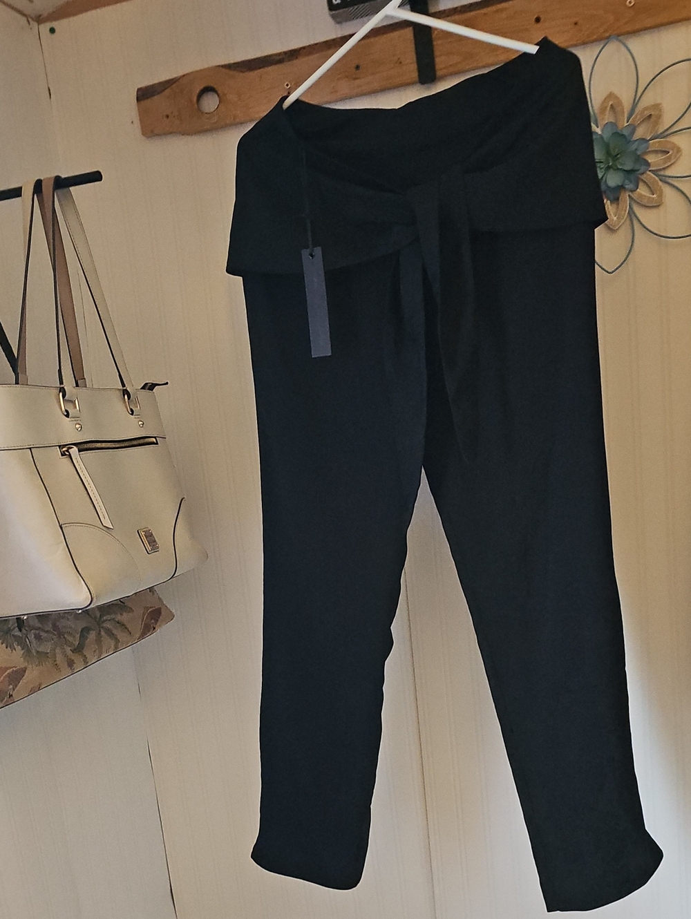 NWT House of Harlow 1960 x REVOLVE Monique Tie Waist Pants Black Medium